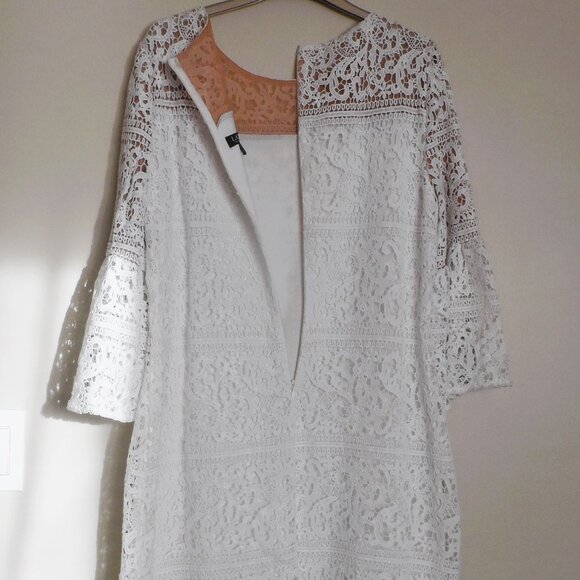 RALPH LAUREN Women White Crochet Lace dress - size 12 - Picture 6 of 13